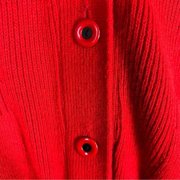 VINTAGE 80s Cable knit open front embroidered crystal studded sweater cardigan - Picture 9 of 9